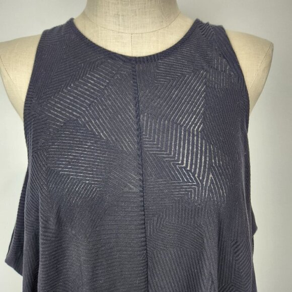 Rebecca Minkoff Sleeveless Drape Tunic Top M Black Crew Neck Semi‎ Sheer - Picture 6 of 9
